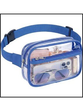 Clear PVC Fanny Pack Stadium Approved Waist Belt Bag Crossbody